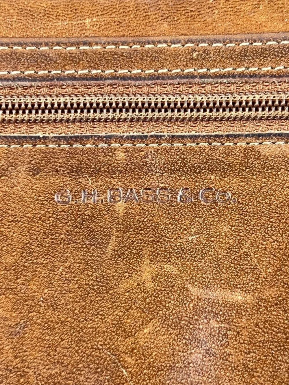G.H. Bass & Co. Brown Leather Wallet Crossbody Bag Full Grain Leather vintage - Picture 3 of 10